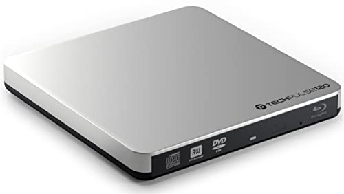 techPulse120 USB 3.0 Typ-C externer Blu-ray Brenner 3D Burner Superdrive Blueray Laufwerk BD DVD CD Slim für Computer Notebook Ultrabook Windows 10 & 11 MacOS Apple iMac MacBook Silber von techPulse120