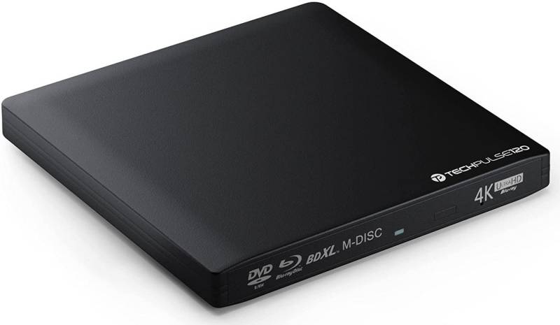 techPulse120 USB 3.1 Typ-C UHD 4K 3D Blu-ray Brenner DVD CD Laufwerk Blu-ray-Brenner von techPulse120