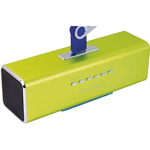 MusicMan MA Soundstation tragbarer Lautsprecher - Stereo-Sound - FM-Radio, MP3-Player, USB, AUX / Line-In, MicroSD-Kartensteckplatz - 6 Stunden Wiedergabezeit - Ideal für unterwegs (Grün) von technaxx