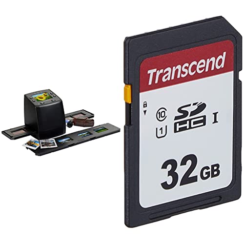 Technaxx DigiScan DS-02 Scanner für Negativfilme und Diafilme (SD-Kartenslot, 6,1 cm (2,4 Zoll) TFT-Display, USB 2.0) & Transcend Highspeed 32GB SDHC Speicherkarte Class 10, UHS-I U1 TS32GSDC300S-E von technaxx