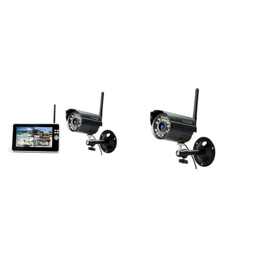 Technaxx Easy Überwachung Kamera Set TX-28 mit Aufnahmefunktion, schwarz & Zusatzkamera für TX-28 Easy Überwachung Kamera Set inkl. CMOS Sensor & PIR Bewegungssensor, 1 Stück (1er Pack) von technaxx