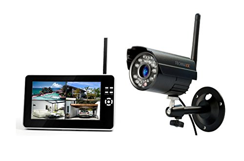 Technaxx Easy Überwachung Kamera Set TX-28 mit Aufnahmefunktion (17,8 cm (7 Zoll) LCD-Display, CMOS Sensor), schwarz von technaxx