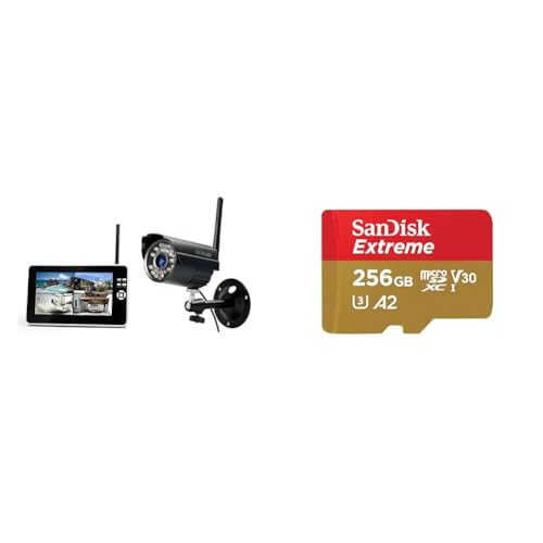 Technaxx Easy Überwachung Kamera Set TX-28 mit Aufnahmefunktion & SanDisk Extreme microSDXC UHS-I Speicherkarte 256 GB + Adapter von technaxx