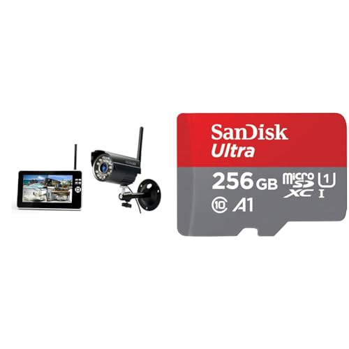 Technaxx Easy Überwachung Kamera Set TX-28 mit Aufnahmefunktion & SanDisk Ultra Android microSDXC UHS-I Speicherkarte 256 GB + Adapter von technaxx