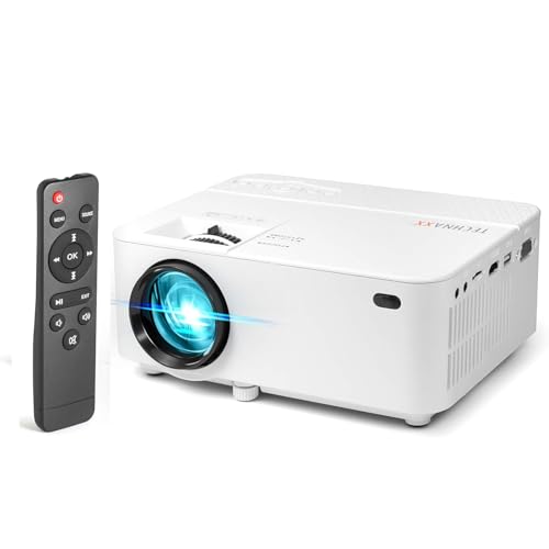 Technaxx Mini Beamer für Outdoor, Haus, Büro - 2W Lautsprecher, 32"-176" Projektionsgröße, 40.000 Stunden LED Lebensdauer, HD, Fernbedienung - Kleiner Projektor mit Multimedia-Player TX-113 von technaxx