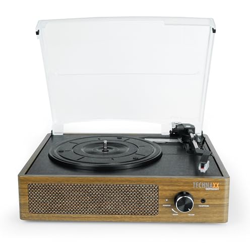Technaxx Retro Plattenspieler mit Lautsprechern 2x3W, LP-Digitalisierung direkt auf USB-Stick, Bluetooth V5.0 TX-186 – RCA-Ausgang zum Anschluss an HiFi-Systeme, 3 Geschwindigkeiten, AUX-IN-Buchse Technaxx Retro Plattenspieler mit Lautsprechern 2x3W, LP-Digitalisierung direkt auf USB-Stick, Bluetooth V5.0 TX-186 – RCA-Ausgang zum Anschluss an HiFi-Systeme, 3 Geschwindigkeiten, AUX-IN-Buchse von technaxx