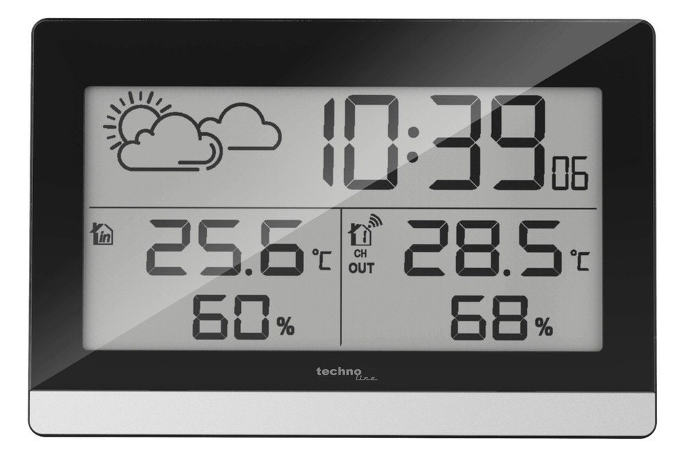 technoline Technoline WS 9255 Digitale Wetterstation Schwarz, Silber Wetterstation technoline Technoline WS 9255 Digitale Wetterstation Schwarz, Silber Wetterstation von technoline