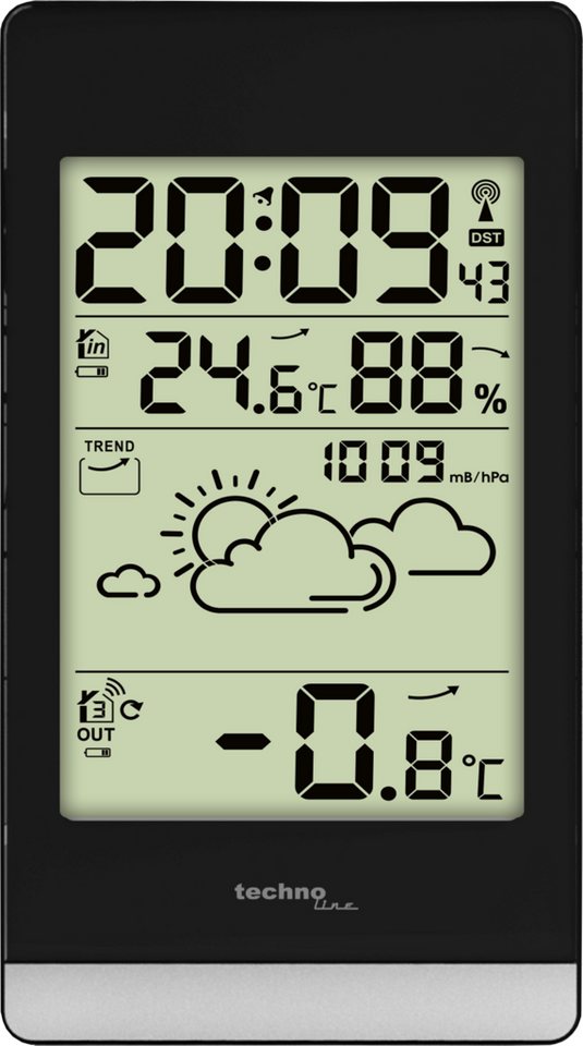 technoline WS 9132 Wetterstation (inklusive Außensender, Wettervorhersage mit Frostalarm) von technoline