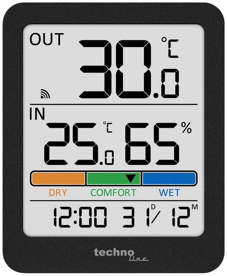 technoline WS 9488 Wetterstation (inkl. Außensender, mit Raumkomfortanzeige) von technoline