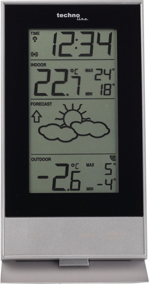 technoline WS 9910 Wetterstation (inklusive Außensender, Vorhersage von Wettersituationen und Wettertendenzen) von technoline