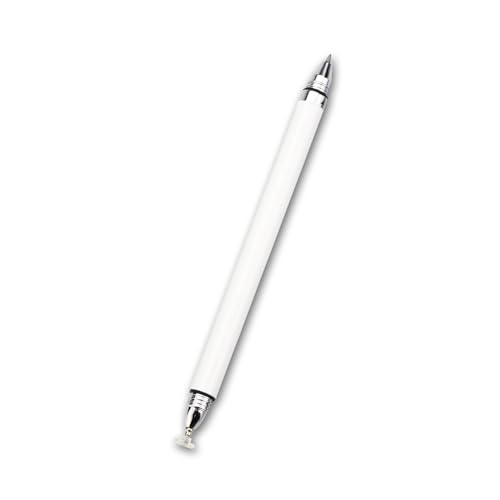 Stylus Stift Tablets/Handys, 2 in 1 Stylus Pen mit Schwarze Tinte, Universal Kapazitive Stift für Touchscreen (Weiß) von tecinity