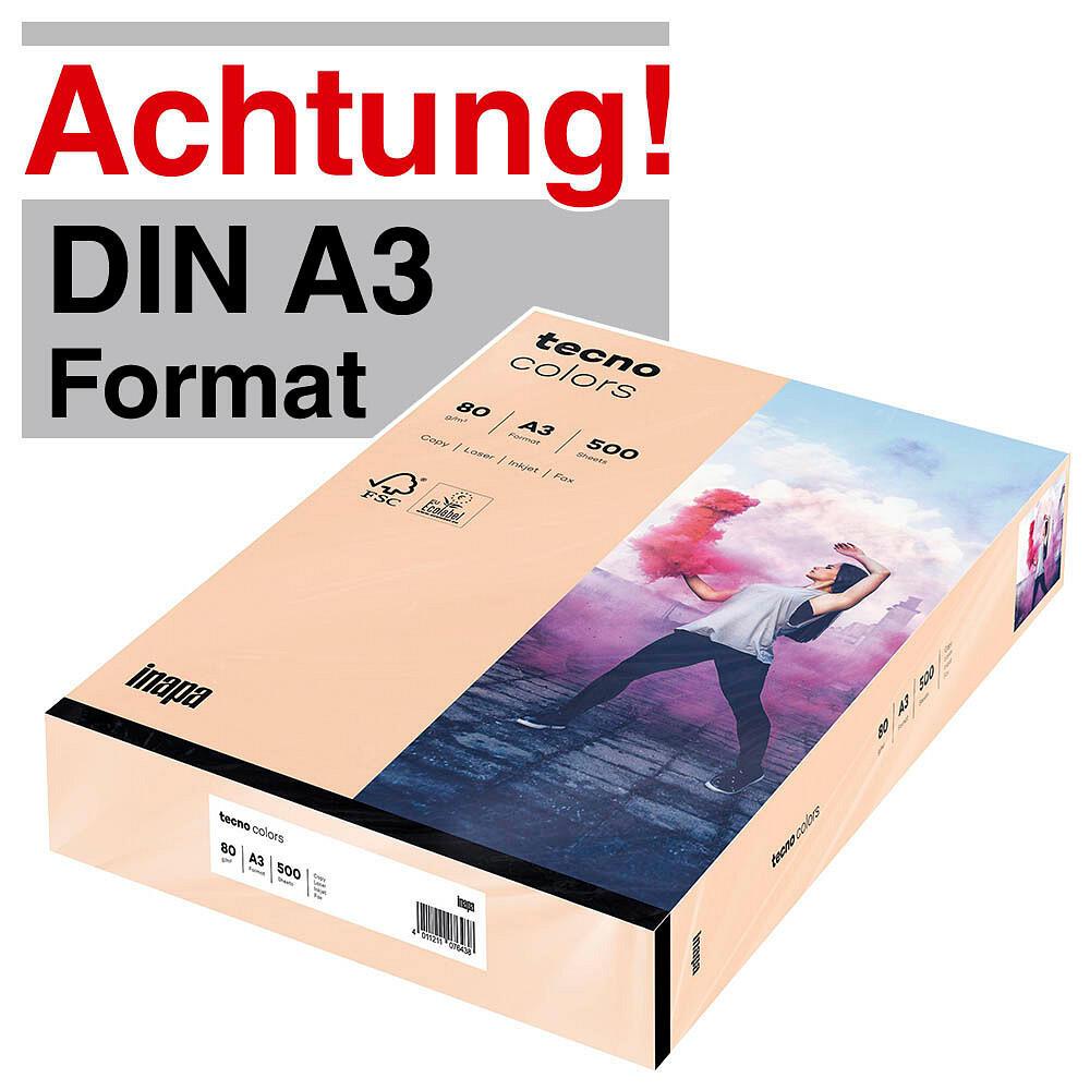 tecno Kopierpapier colors lachs DIN A3 80 g/qm - 500 Blatt tecno Kopierpapier colors lachs DIN A3 80 g/qm - 500 Blatt von tecno