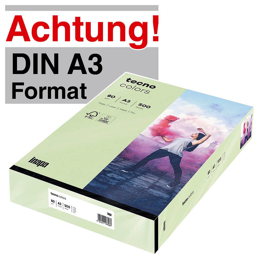 tecno Kopierpapier colors mittelgrün DIN A3 80 g/qm - 500 Blatt tecno Kopierpapier colors mittelgrün DIN A3 80 g/qm - 500 Blatt von tecno
