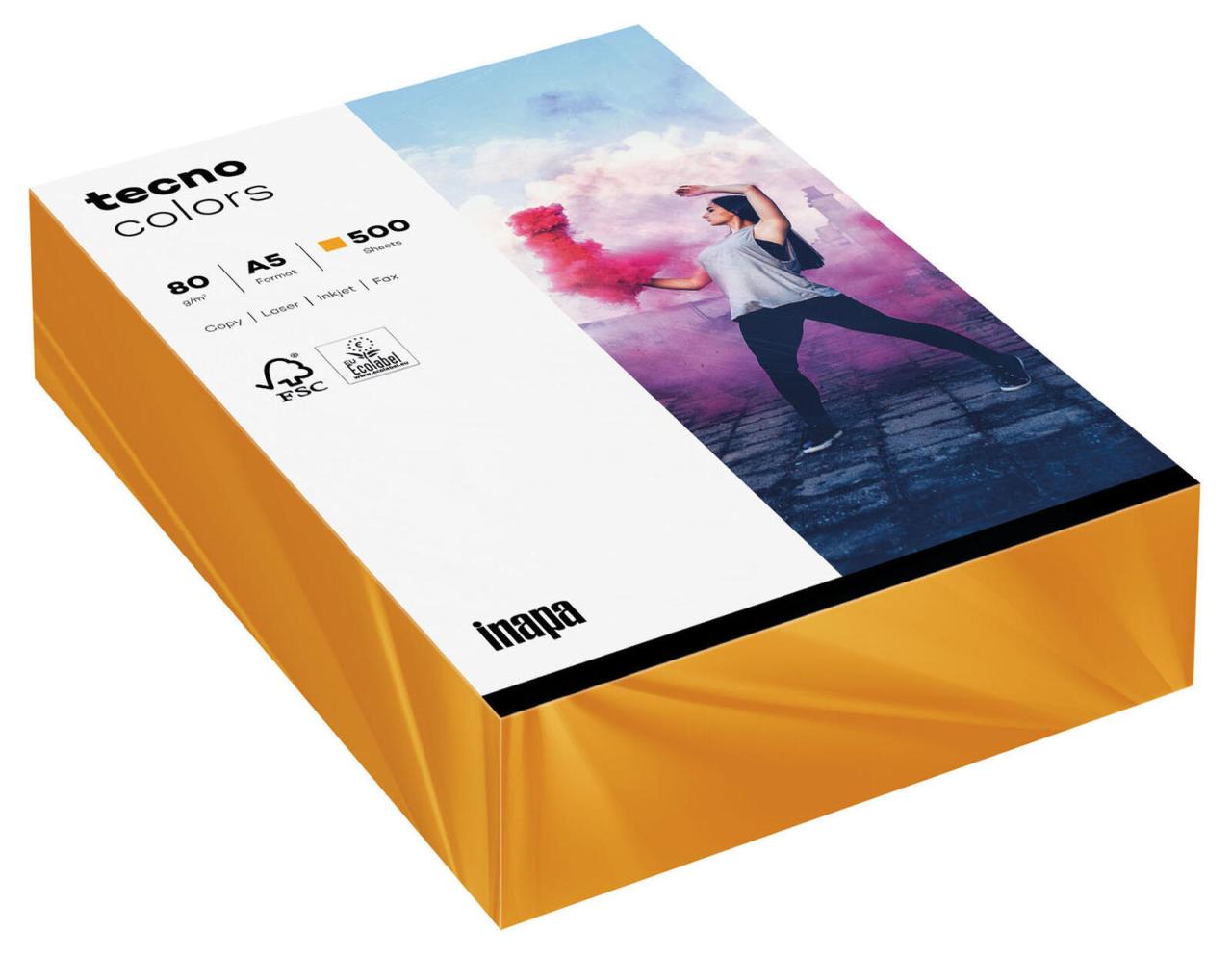 tecno Kopierpapier tecno Papier Mittelorange A5 DIN A5 80 g/m² von tecno