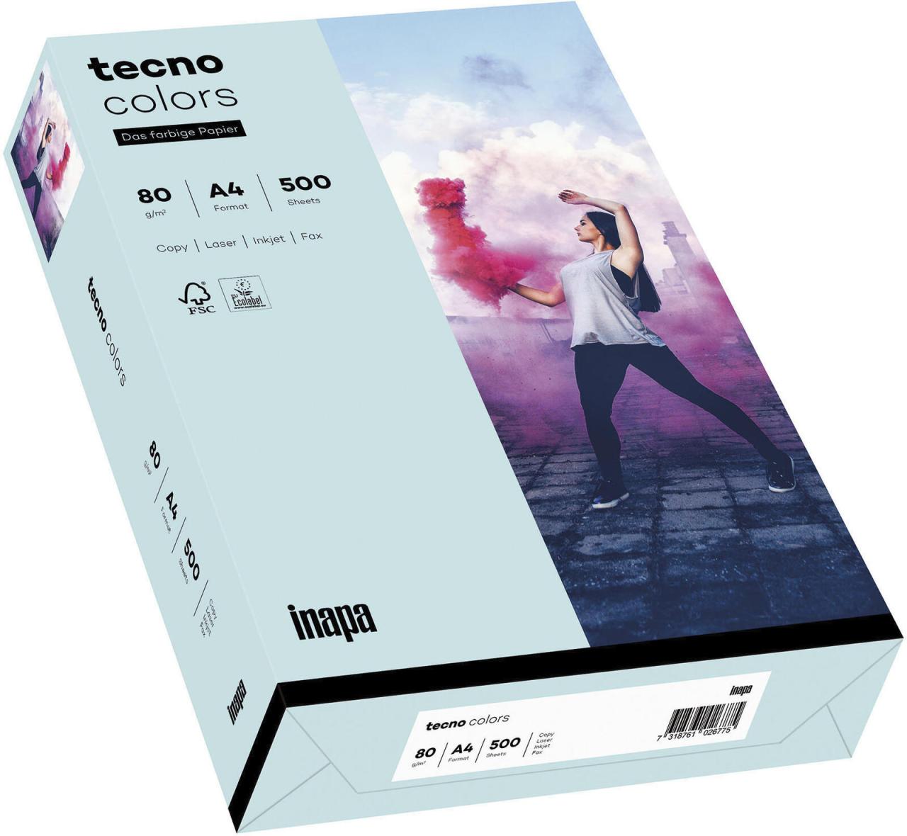 tecno Kopierpapier tecno Papier hellblau A4,80g DIN A4 80 g/m² von tecno