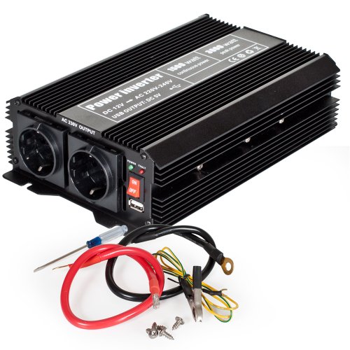 TecTake 800115 Spannungswandler Wechselrichter Inverter 12 V auf 230 V - Diverse Modelle - (Typ 2 | Nr. 400977) von tectake