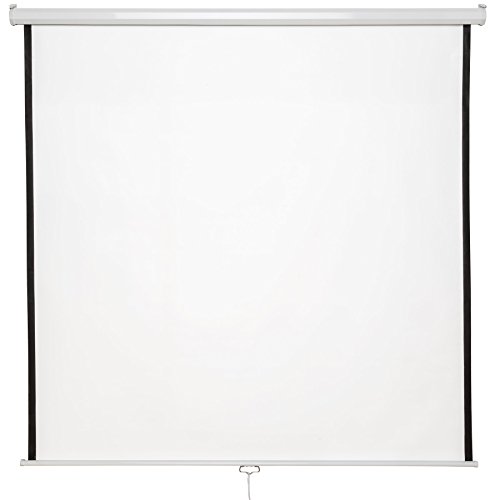 tectake® Heim Kino Zubehör Beamer Leinwand, HDTV & 3D tauglich, Leinwand Rollo, Leinwand Deckenmontage und Wandmontage, Leinwand ausziehbar, Projektionsleinwand - 203 x 203 cm von tectake