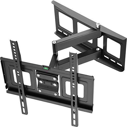 tectake® 400967 TV Wandhalterung für Flachbildschirme, neigbar und schwenkbar, passend für 81cm (32 Zoll) - 140cm (55 Zoll), max. VESA 400x400, belastbar bis 70kg, Wandabstand 6,7cm von tectake