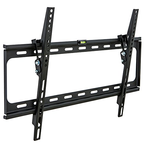 tectake® 401164 TV Wandhalterung neigbar für Flachbildschirme bis VESA 600x400, 81 cm (32 Zoll) bis 160 cm (63 Zoll) Wandabstand nur 27 mm, belastbar bis 120 kg, schwarz von tectake