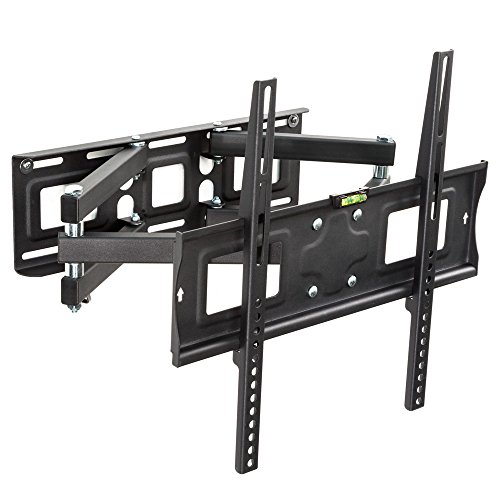 tectake® TV Wandhalterung für Flachbildschirme, neigbar schwenkbar max VESA 400x400 bis 70kg, passend für 66cm (26 Zoll) - 191cm (75 Zoll), schwarz von tectake