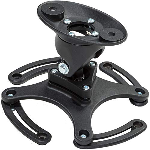 tectake Universal Beamer Deckenhalterung Deckenbefestigung bis 30kg - Diverse Modelle - (Schwarz | Nr.401799) von tectake