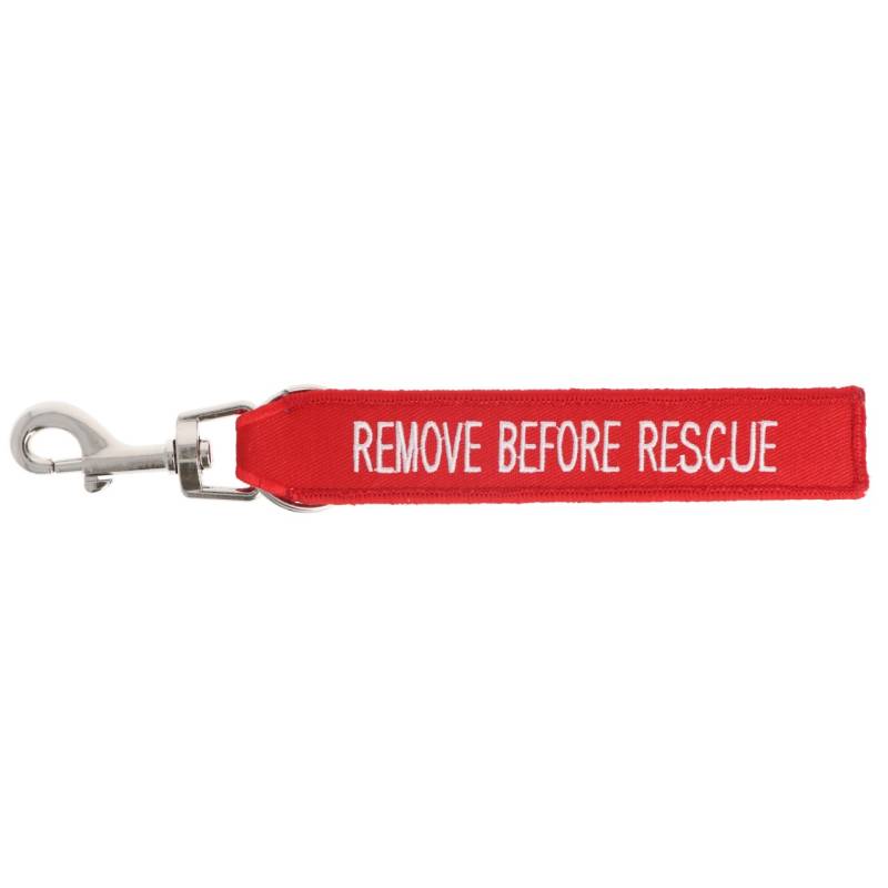 Anhänger mit Schriftzug Remove before Rescue für Feuerwehr, Rettungsdienst, 14,6 x 2,8 cm von tee-uu