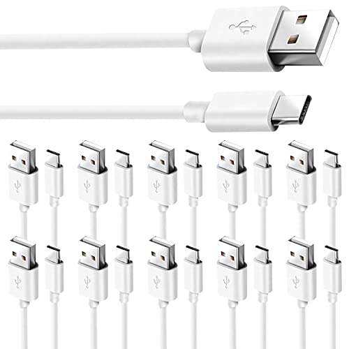 USB-Typ-C-Kabel [10er Pack] 1 m Schnelllade-Daten-Android-Telefon-Ladegerät, Schnellkabel, Typ-C auf A-Kabel, kompatibel mit Galaxy S20 S21 Ultra S10 S9 S8 Plus, LG V50 V40 G8, Pixel von tekSonic