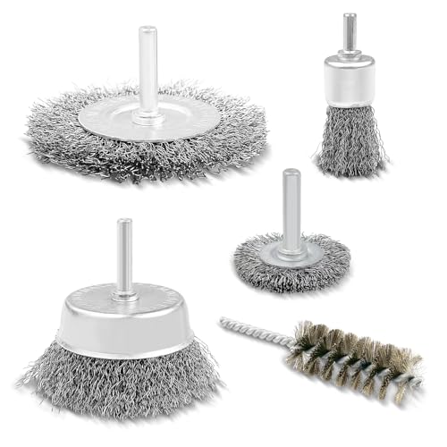 Tekenewbse Drahtbürste Set 5-teilig für Bohrmaschine, Rundschaft 6mm Drahtbürsten Akkuschrauber, Drahtbürste Metallbürste, Elektrische Schleifaufsatz, Stahlbürsten für Abtragen Entrosten und Polieren Tekenewbse Drahtbürste Set 5-teilig für Bohrmaschine, Rundschaft 6mm Drahtbürsten Akkuschrauber, Drahtbürste Metallbürste, Elektrische Schleifaufsatz, Stahlbürsten für Abtragen Entrosten und Polieren von tekenewbse
