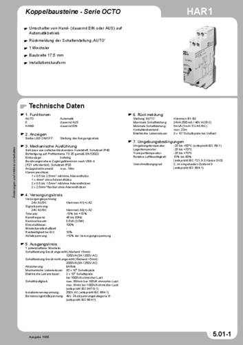 Tele HAR1 24 V/AC/DC Industrierelais Nennspannung: 24 V/DC, 24 V/AC Schaltstrom (max.): 5A 1 Wechsle von tele