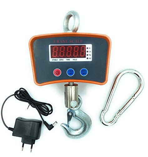 TEMPO DI SALDI Professionelle Digitalwaage mit Haken Dynamometer Feder 1000 kg von tempo di saldi