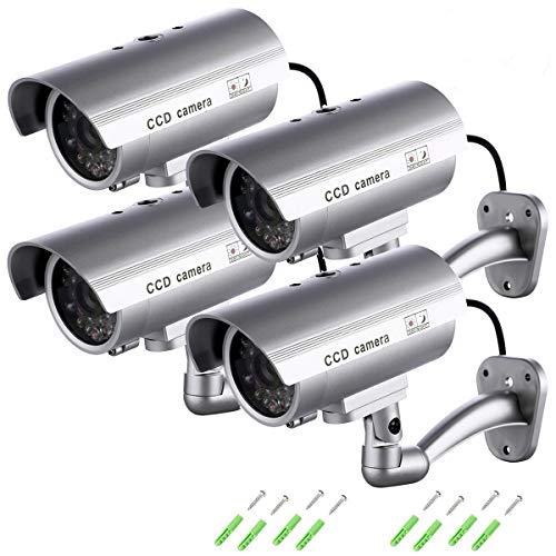tempo di saldi 4 Gefälschte Überwachungskameras für den Außenbereich mit Infrarot-Blinklicht von tempo di saldi