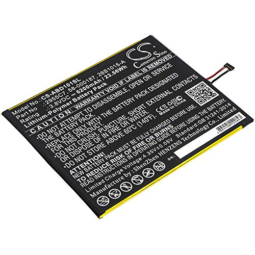 6200mAh / 23.56Wh Ersatzakku, Batterie kompatibel mit Amazon Kindle Fire HD 10.1, Kindle Fire HD 10.1 7th, SL056ZE, 26S1015-A, 58-000187 von tengsintay