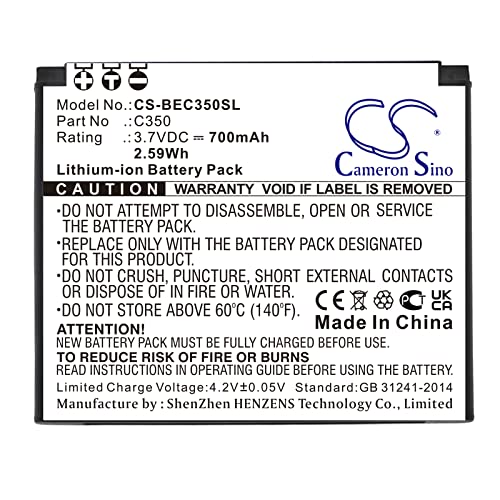 C350 Ersatzakku, 700mAh / 2.59Wh Ersatzbatterie kompatibel mit Bea-fon C350 von tengsintay