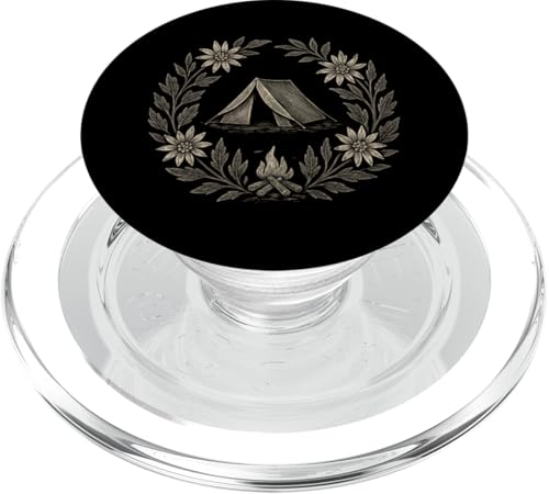 Botanische Zelt-Ätzung PopSockets PopGrip für MagSafe Botanische Zelt-Ätzung PopSockets PopGrip für MagSafe von tent nature campfire outdoor adventure wilderness