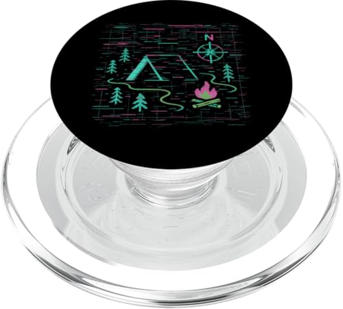 Glitch Camp Grid PopSockets PopGrip für MagSafe Glitch Camp Grid PopSockets PopGrip für MagSafe von tent nature campfire outdoor adventure wilderness