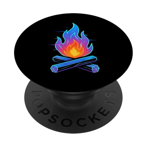 Glitch Lagerfeuer Holo PopSockets Klebender PopGrip Glitch Lagerfeuer Holo PopSockets Klebender PopGrip von tent nature campfire outdoor adventure wilderness