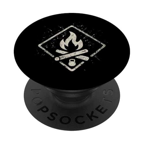 Grunge Lagerfeuer Abzeichen PopSockets Klebender PopGrip Grunge Lagerfeuer Abzeichen PopSockets Klebender PopGrip von tent nature campfire outdoor adventure wilderness