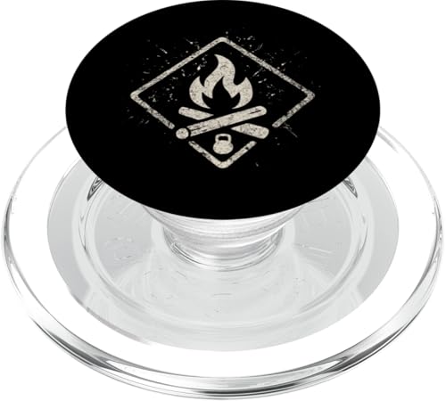 Grunge Lagerfeuer Abzeichen PopSockets PopGrip für MagSafe Grunge Lagerfeuer Abzeichen PopSockets PopGrip für MagSafe von tent nature campfire outdoor adventure wilderness