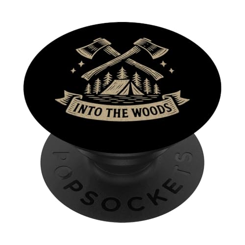 Into the Woods Holzschnitt PopSockets Klebender PopGrip Into the Woods Holzschnitt PopSockets Klebender PopGrip von tent nature campfire outdoor adventure wilderness