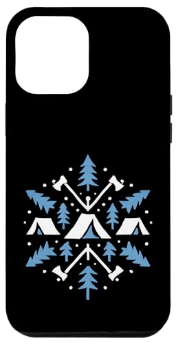 Nordisches Schneeflockencamp Hülle für iPhone 12 Pro Max Nordisches Schneeflockencamp Hülle für iPhone 12 Pro Max von tent nature campfire outdoor adventure wilderness