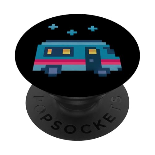 Pixel Camper Van Stars PopSockets Klebender PopGrip Pixel Camper Van Stars PopSockets Klebender PopGrip von tent nature campfire outdoor adventure wilderness