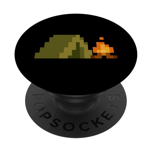 Pixelzelt & Lagerfeuer PopSockets Klebender PopGrip Pixelzelt & Lagerfeuer PopSockets Klebender PopGrip von tent nature campfire outdoor adventure wilderness