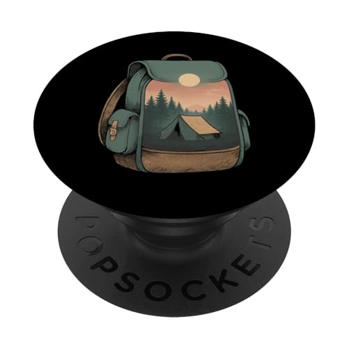Surreal Forest Rucksack PopSockets Klebender PopGrip von tent nature campfire outdoor adventure wilderness