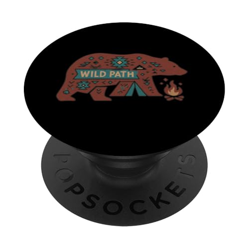 Wild Path Tribal Bär PopSockets Klebender PopGrip Wild Path Tribal Bär PopSockets Klebender PopGrip von tent nature campfire outdoor adventure wilderness