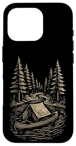 Woodcut Kanu River Hülle für iPhone 16 Pro Woodcut Kanu River Hülle für iPhone 16 Pro von tent nature campfire outdoor adventure wilderness