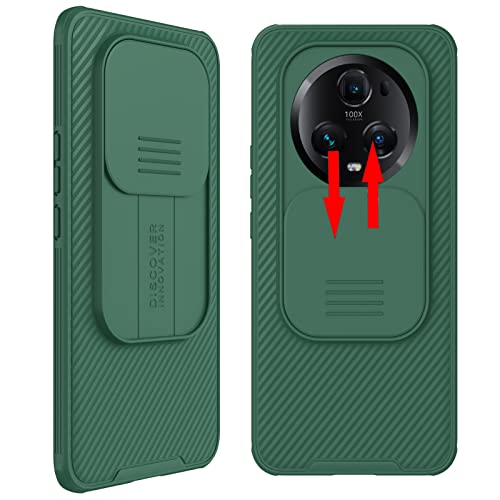 teroxa Honor Magic 5 Pro Hülle mit Kameraabdeckung, Ecken Airbag Stoßfest Schutzhülle Slide Cover Objektivschutz Case Magic5 Pro (Grün) von teroxa