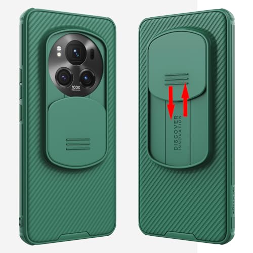 teroxa Honor Magic 6 Pro Hülle mit Kameraabdeckung, Ecken Airbag, stoßfest, schützende Schiebeabdeckung, Objektivschutzhülle, Magic6 Pro (Grün) von teroxa