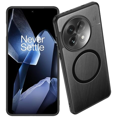 teroxa Magnetische Schutzhülle für OnePlus 13, Magnet, kompatibel mit MagSafe Wireless Charger Slim Fit Soft TPU Bumper Back Cover Eckairbag Schutz Unabhängige Tasten (Schwarz) von teroxa