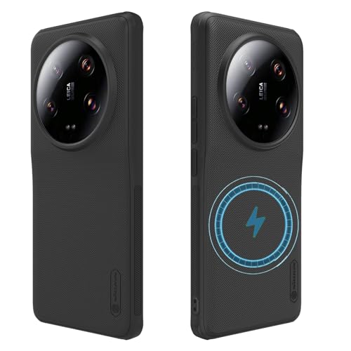 teroxa Magnetische Schutzhülle für Xiaomi Mi 14 Ultra, kompatibel mit MagSafe Slim Fit, gepunktet, mattiert, matt, PC-Rückseite, TPU-Stoßdämpfer, Eckairbag, stoßfest (Schwarz) von teroxa