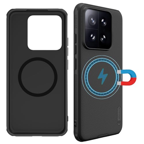 teroxa Magnetische Schutzhülle für Xiaomi Mi 15 【Kompatibel mit MagSafe】 Slim Fit Dotted Frosted Matte PC Back Cover TPU Bumper Xiao mi 15 (Schwarz) von teroxa